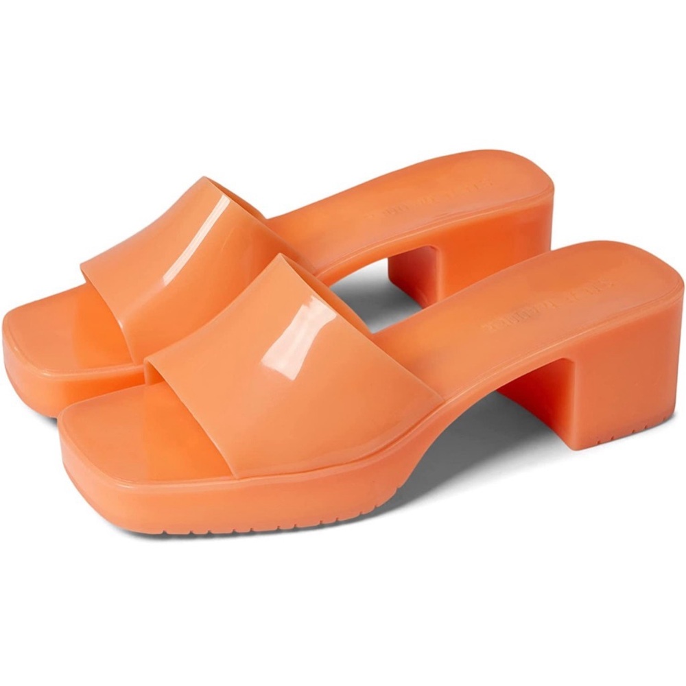 Steve Madden Harlin Jelly Block Heel Sandals Peach Women 7